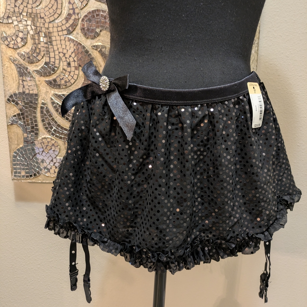 NWT Panty With Attached Overskirt & Garters